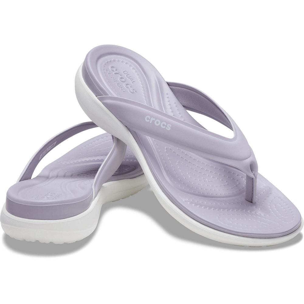 Tong Crocs Capri V Sport Femme Violette | France 0202ZUTG